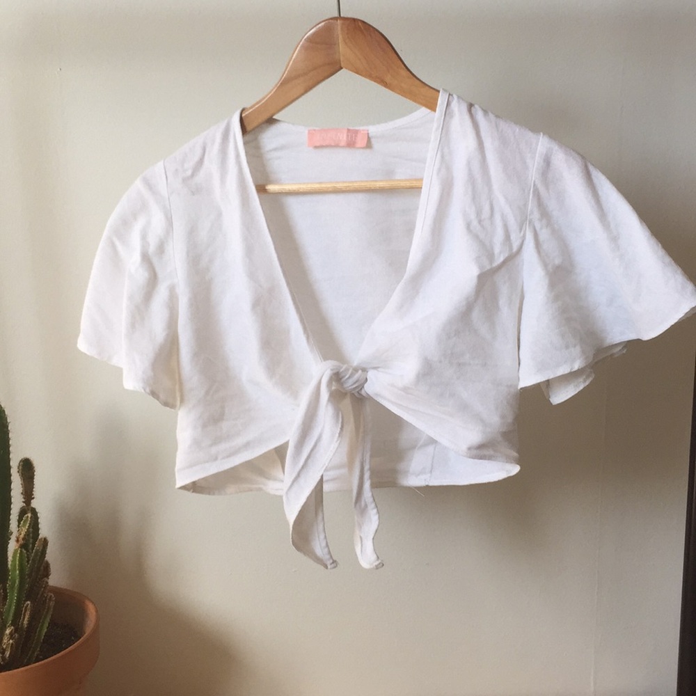 Short sleeve wrap top